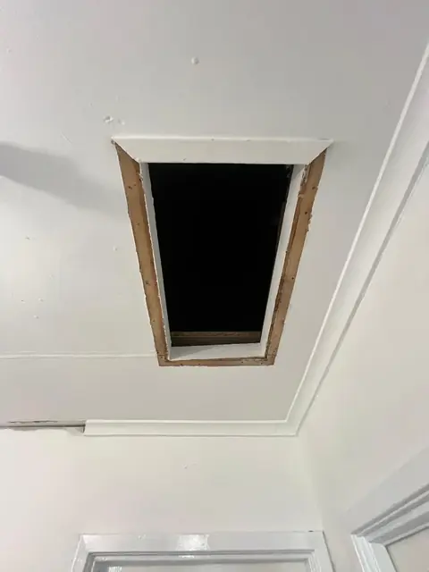 Hatch opening cut and lined