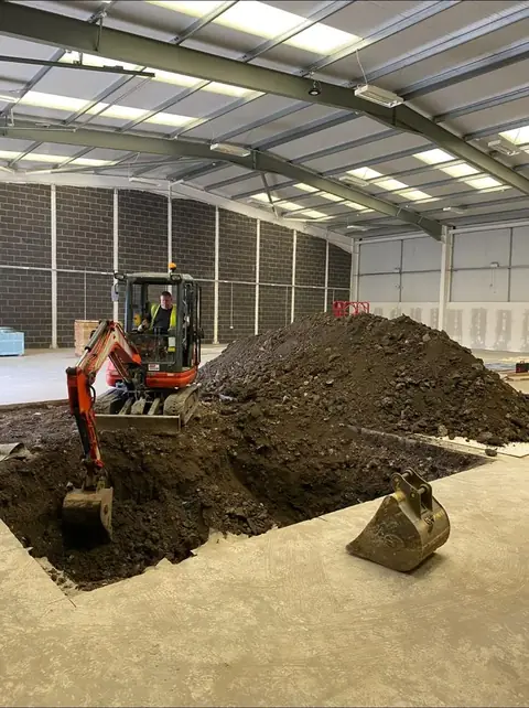 Digging out inside a commercial unit