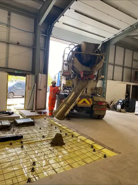 Concrete going in
