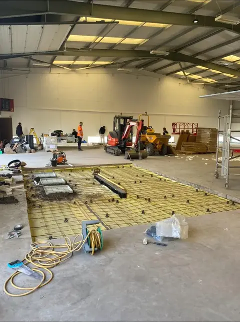 Reinforcement mesh laid for the new slab