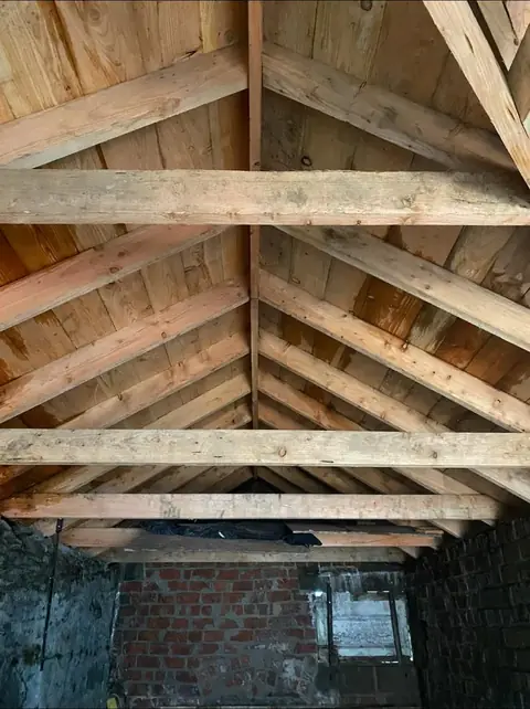 Rafters, ties and braces cut and fitted